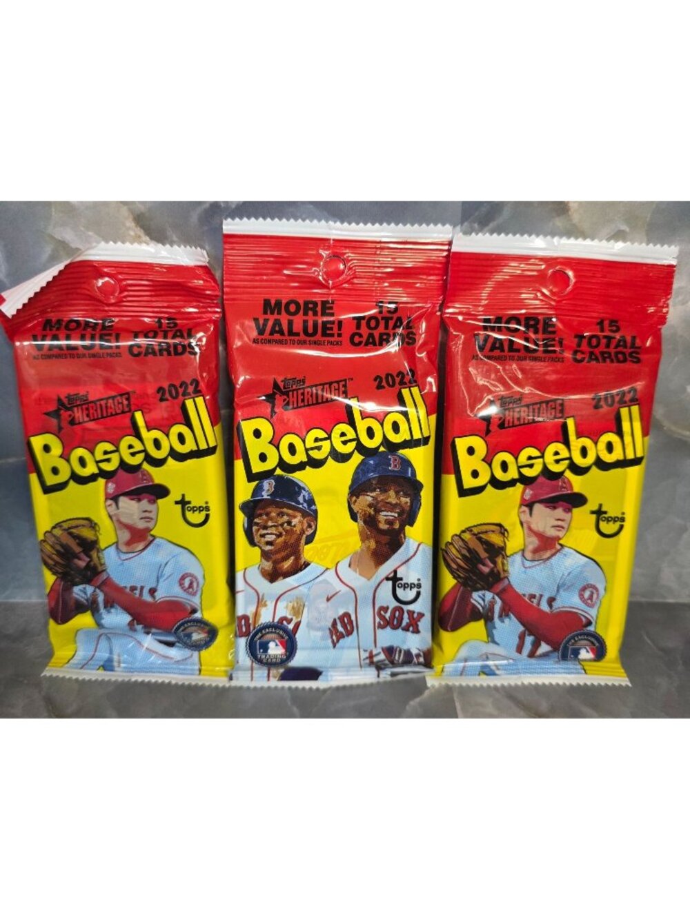2022 Topps Heritage Baseball 3 Value Packs Factory Sealed 45 Cards MLB